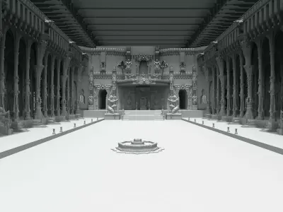 Durbar king court darbar fort interior 3d model 3D model
