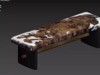 Vintage Retro Stools Bauhaus Art Bench  Cow Transformation 3D model