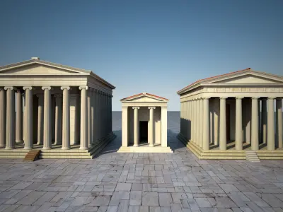 Letoon Apollon and Artemis Temple 3D model