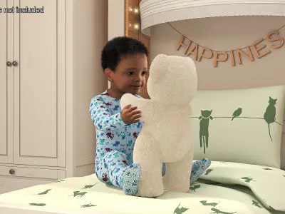  African Baby Boy with Teddy Bear Fur 