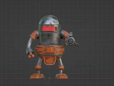 Robot Character - 1 - Textured Low-poly 3D model