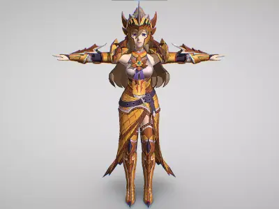 Mariana - Monster Hunter Riders - Cute Anime Girl Low-poly 3D model