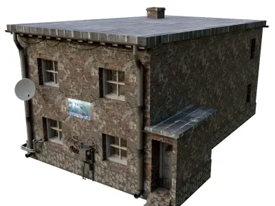 Urban City building 01 Low poly two versions Low-poly 3D model