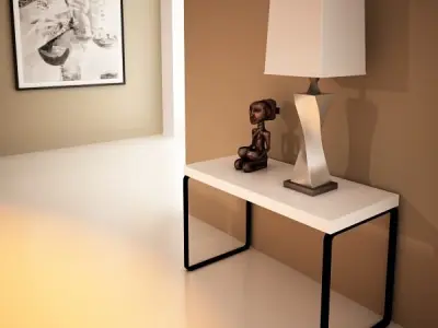 Modern Table Lamp 07 Silver 3D model