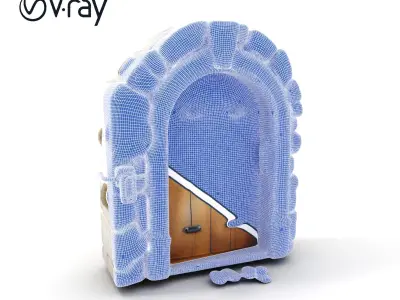 Medieval Stone Arch Door Model Pack Low-poly 3D model