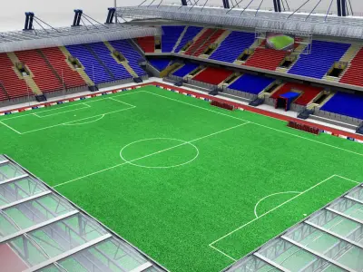 Soccer football stadium high detail 3D model