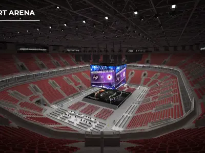 Esport event arena - interior - low poly AR VR Low-poly 3D model