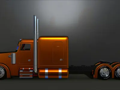 American truck Peterbilt custom File STL for 3D Printer 3D print model