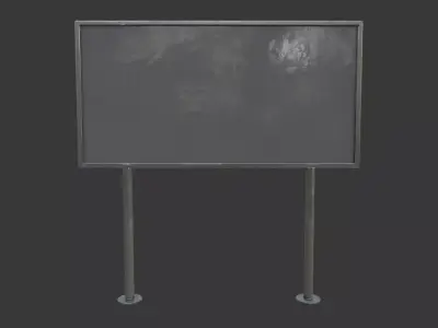 Minimalist Advertising Billboard - Clean 3D Prop Game-Ready Low-poly 3D model