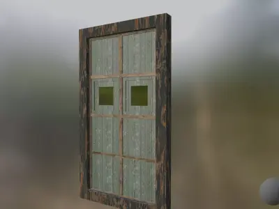 Door 3 - Abondened House or place door Low-poly 3D model
