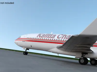  Volkswagen Follow Me Car Accompanies an Charter Boeing 727 