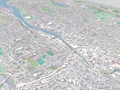Cityscape Cork Ireland 3D model