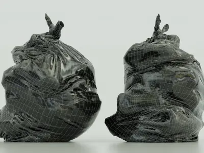 Realistic Low Poly Trash Bag Low-poly 3D model