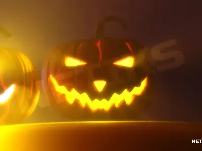 Halloween pumpkin and free halloween font 3D model