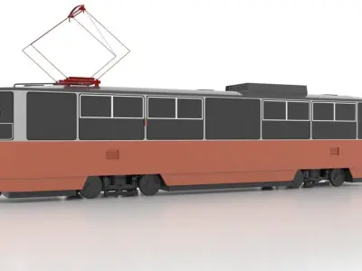 Tatra T6A2SF Low Low-poly 3D model