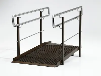 Ramp with rail 3D model