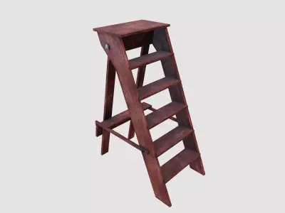 Wooden Stepladder 3D model