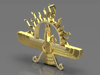 farvahar gold pendant jp0182 3D print model