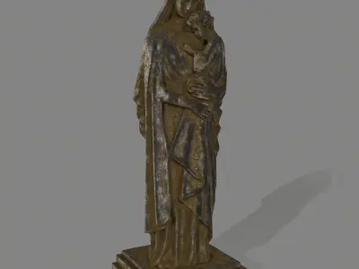 Woman  Statue Low-poly 3D model