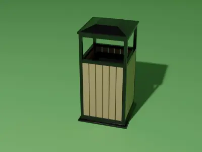 Trash bin Low-poly 3D model