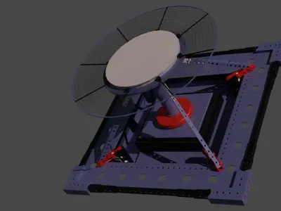 Sci-fi helipad rigged game ready Low-poly 3D model