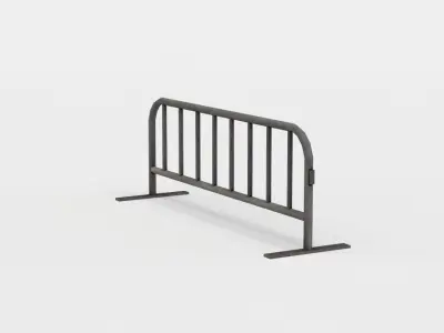 Metal fence Low-poly 3D model