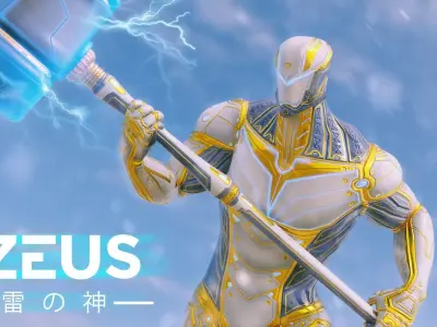 LOW POLY ROBOT - ZEUS GOD OF SKY - THE TRINITY  Low-poly 3D model