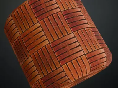 Fine-Slatted Basket Weave Parquet Texture