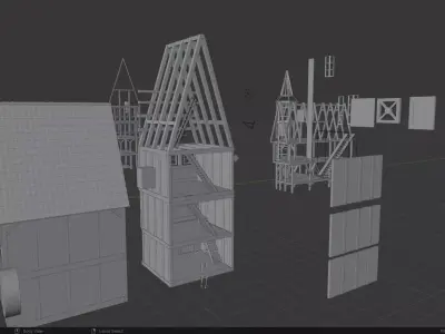 Medieval Town Square 3D model
