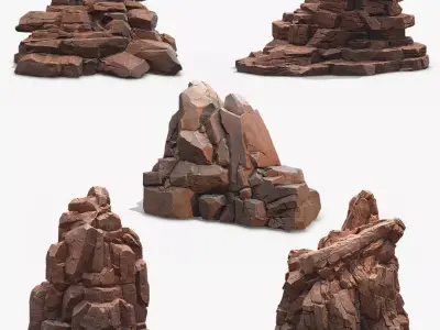 Sharp Rock Collection Low-poly 3D model