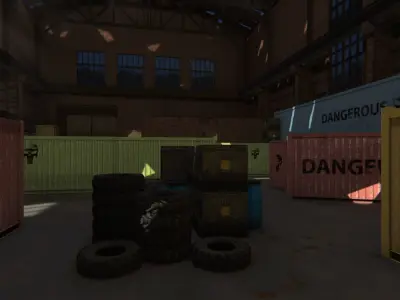 FPS Hangar - tournament map Low-poly 3D model