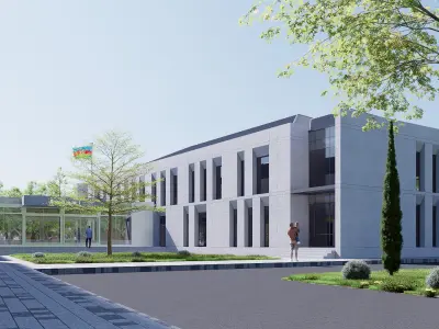 school Low-poly 3D model