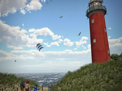 Light Tower The Koog Texel The Netherlands update 3D model