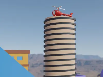 Low poly city Low-poly 3D model