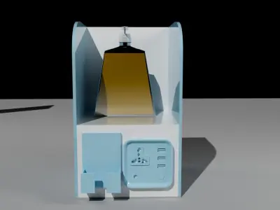 Portable Charging Station for Mobile with Sanitizer Low-poly 3D model