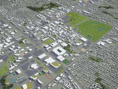 College Station  Low-poly 3D model