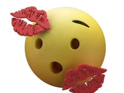 Hushed Face With Kiss Mark v1 005 Low-poly 3D model