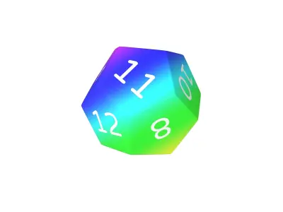 D12 Dice V1 013 Low-poly 3D model