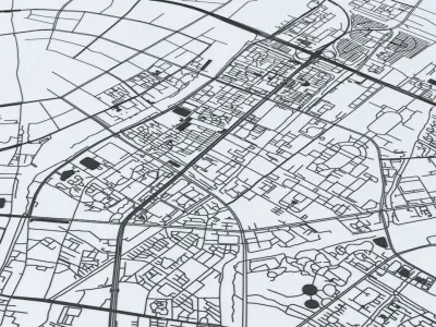 Hangzhou Road Network and Streets 3D model