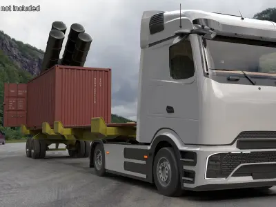  Missile Launch Container on Trailer Rigged 