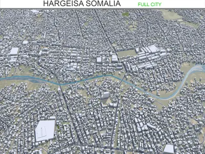 Hargeisa Somalia 30km AI Low-poly 3D model