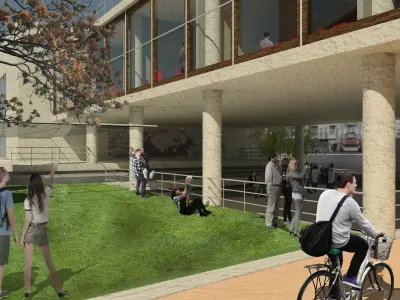 Community Center in Berlin - Moabit Street 3D model