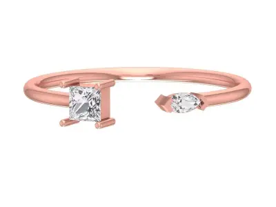 Solitaire Women Light Weight Band Ring 3D print model 18