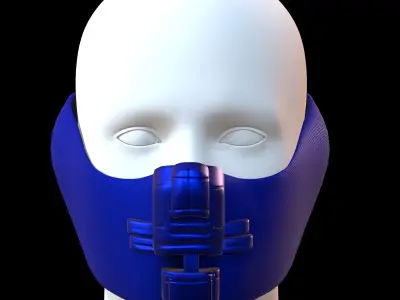 Gas mask helmet 3d model scifi Low-poly  Low-poly 3D model