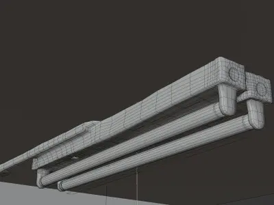 Realistic Low-Poly Scanned Tube Light Asset Low-poly 3D model