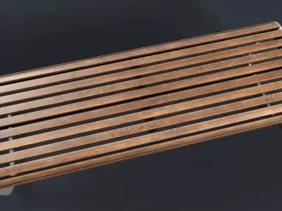 Modern Outdoor Bench 1 PBR Game Ready Low-poly 3D model