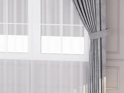 Curtain for interior 04 3D model