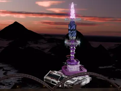 sci fi tower 3D model