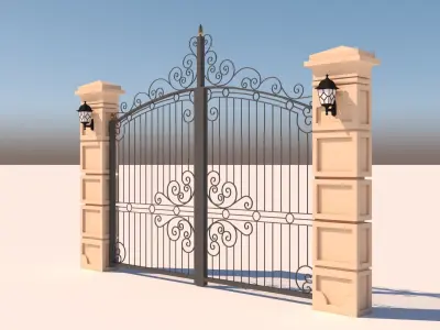 gates wrought iron gate 3D model