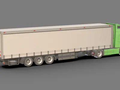 Low-poly Truck Volvo FH16 3D Model Low-poly 3D model